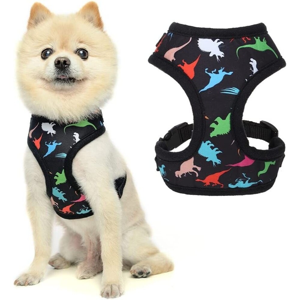 Small Dog Harness - No Pull & No Choke Dog Vest Harness w/ Neck Adjustable Cute